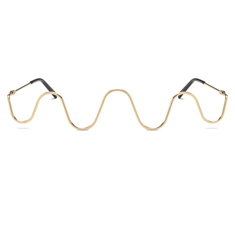 

Fashion Crystal Wave Glasses Frame Twisted Geometric Frames for Women Ladies Party Cocktail Travel Eye Decor Accessories