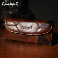 cobbler legend genuine leather women wallet crazy horse cowhide lady vintage handmade long thin wallets purse card holder purse