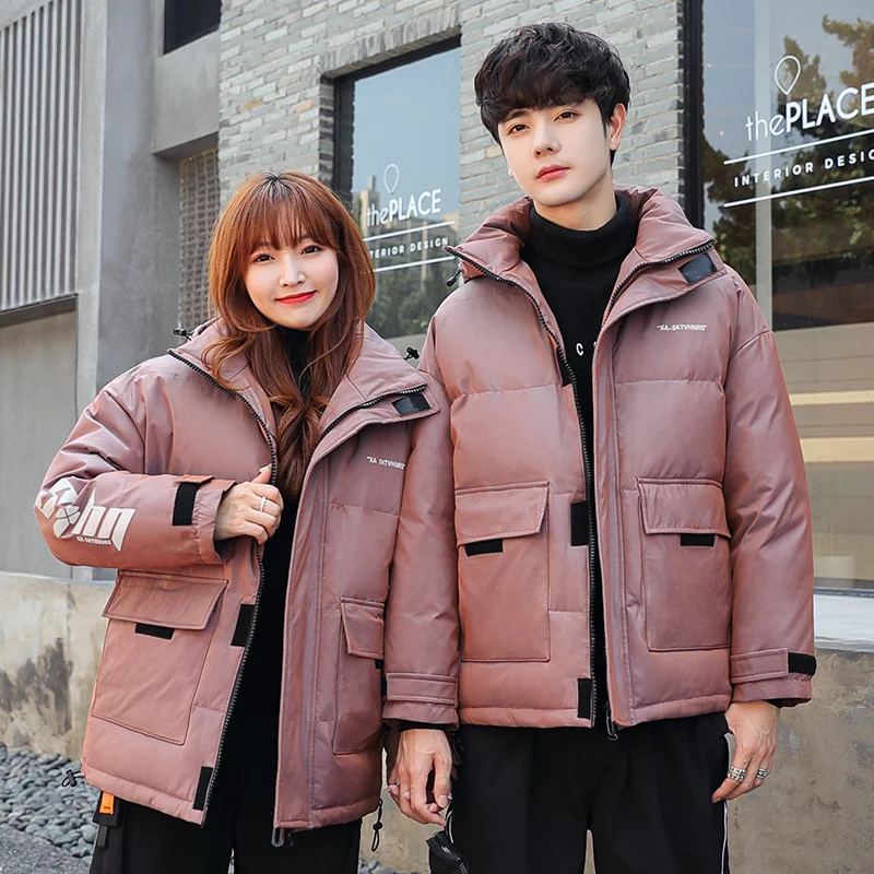 Winter men's down jacket high-quality fashionable cotton coat Hot style gloosy color short down jacket