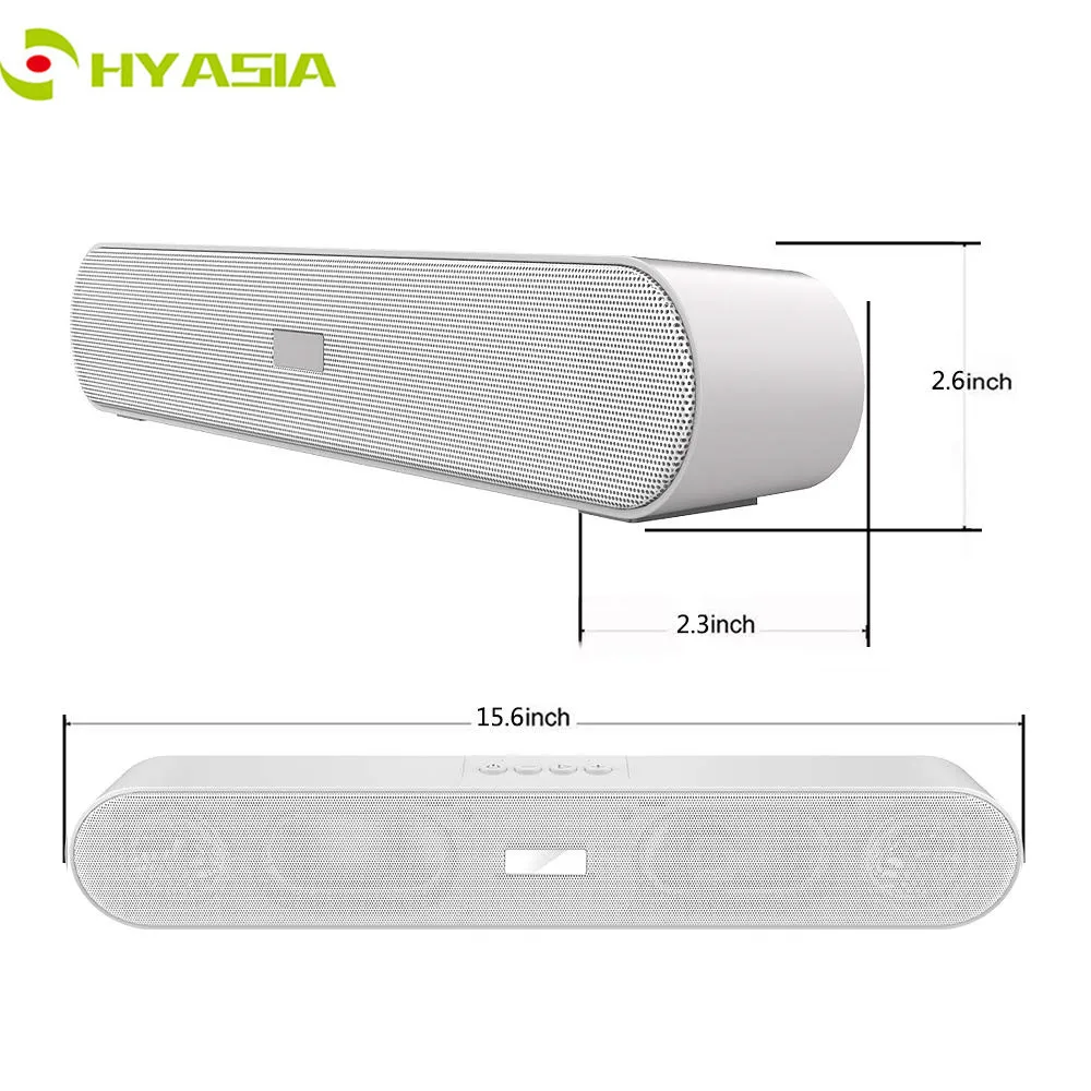 HYASIA Home TV PC bluetooth Soundbar Speaker Portable Wireless Subwoofer 3D Surround Speakers HiFi Support FM Radio With Battery