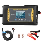 Автомобильное зарядное устройство для аккумуляторов 12 В, 24 В, 10 А, 7-ступенчатый автоматический умный держатель для ремонта автомобильных аккумуляторов LIFEFO4 AGM