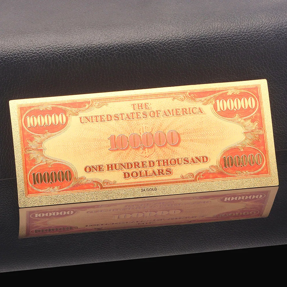 Коллекция памятная монета нам 10000 долларовая банкнота с покрытыем цвета чистого