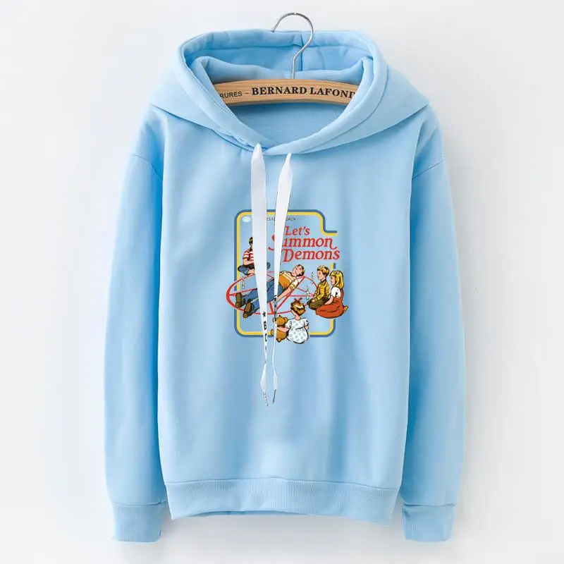 K-rr-sky blue Женская одежда толстовки в стиле хараджуку худи босс шаблон Досуг размера плюс панк больше размера d уличная одежда шляпа пальто - Цвет: K-rr-sky blue