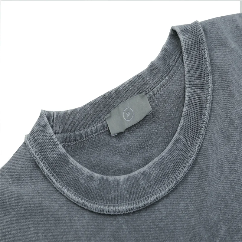 

Letter Print T-shirt Ladies Fashion Casual Old Short-sleeved Men and Women Streetwear Loose Denim Short-sleeved Summer New Style