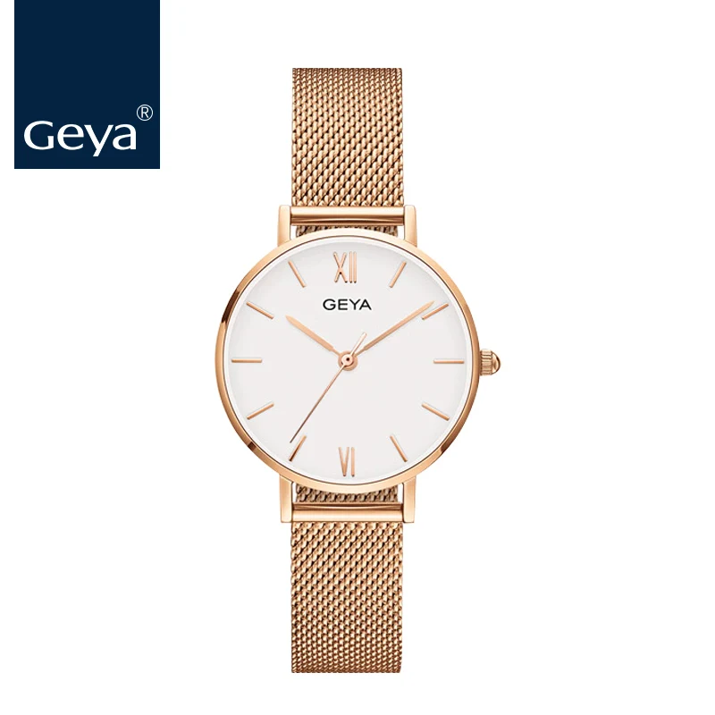 

GEYA Luxury Brand Casual Stylish Female Quartz Watch Milanese Strap Women Wristwatch Simple Designer Hardlex Glass Women Clocks