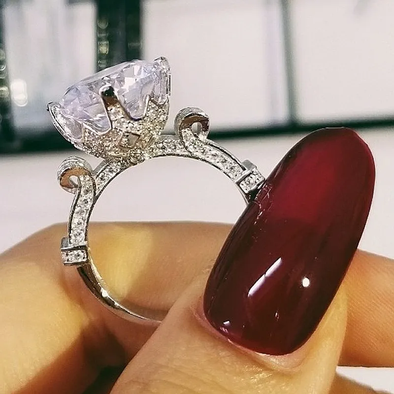 Женское Обручальное кольцо с ореолом винтажное роскошное свадебное из