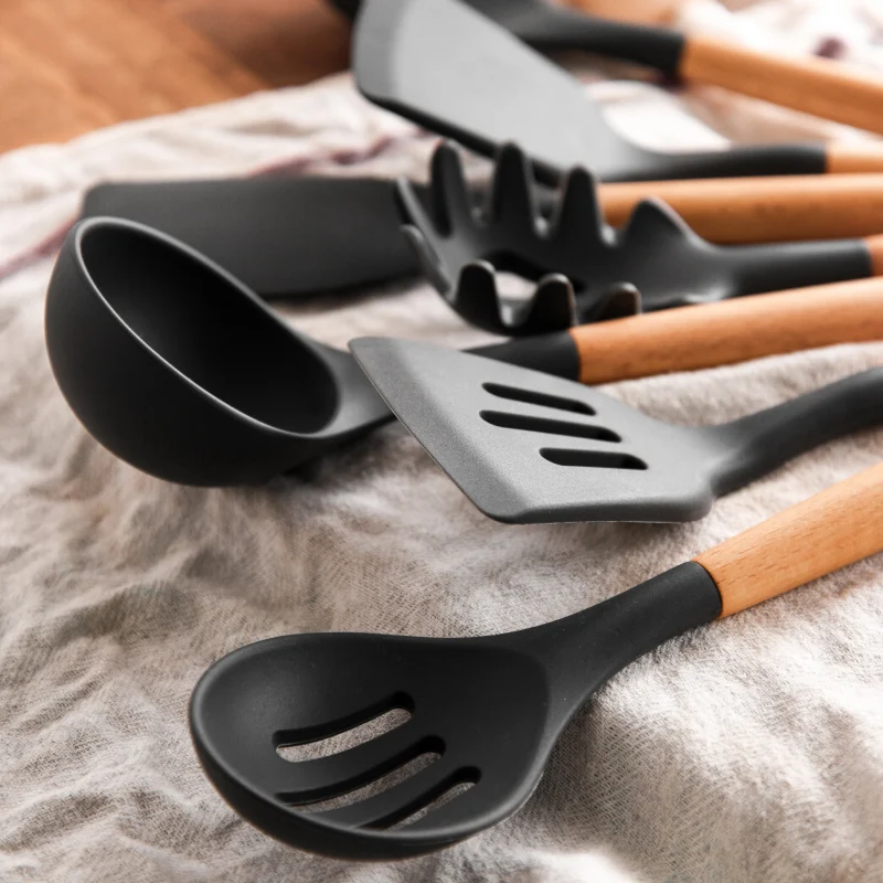 8 шт. набор силиконовых кухонных принадлежностей силиконовый шпатель шлицевая