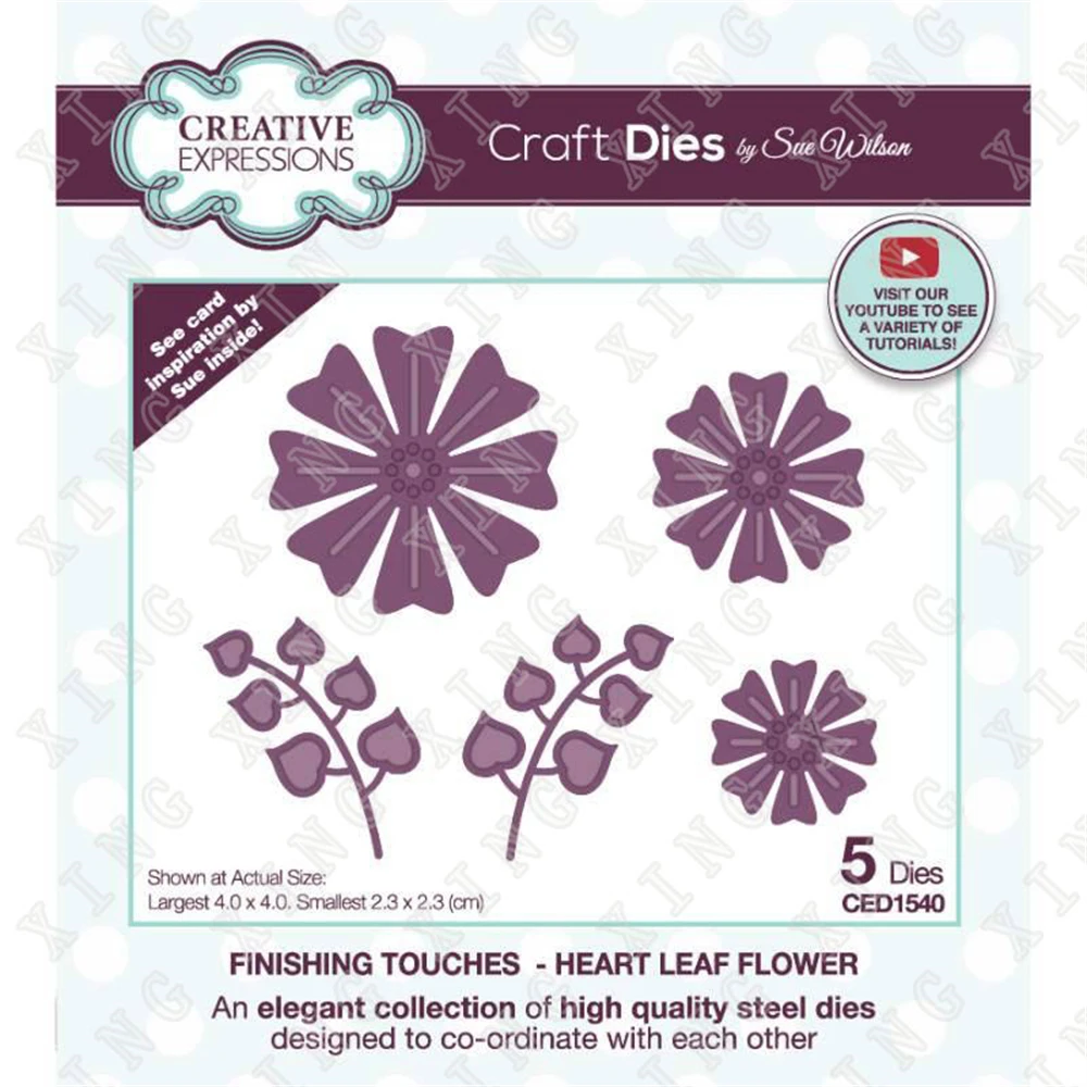 

Hot Sale Finishing Touches Heart Leaf Flower Craft Metal Cutting Dies Diy Scrapbook Embossed Paper Card Album Craft New Arrive