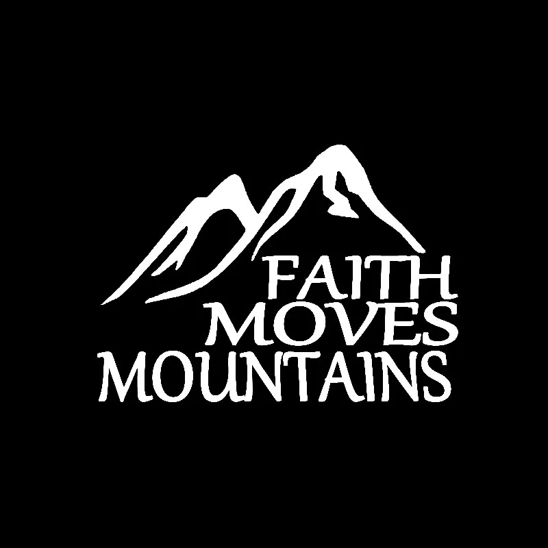 Aliauto Funny Car Sticker Faith Moves Mountains Vinyl Bible Black/Silver Personality Sun Creen Accessories PVC Decal 14cm*10cm | Автомобили