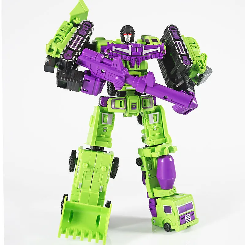 

Car Robot Toys WEIJIANG W8011 Transformation Action Figure Figurine Devastator Bulldozer Model ABS 24cm Alloy Deformation Gift