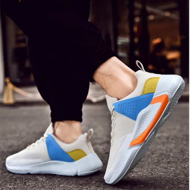 2020 Light Men Running Shoes Boy Outdoor Comfortable Sneakers Mesh Breathable Fashion Casual Sport Increased Elastic Soles 38-46 | Спорт и