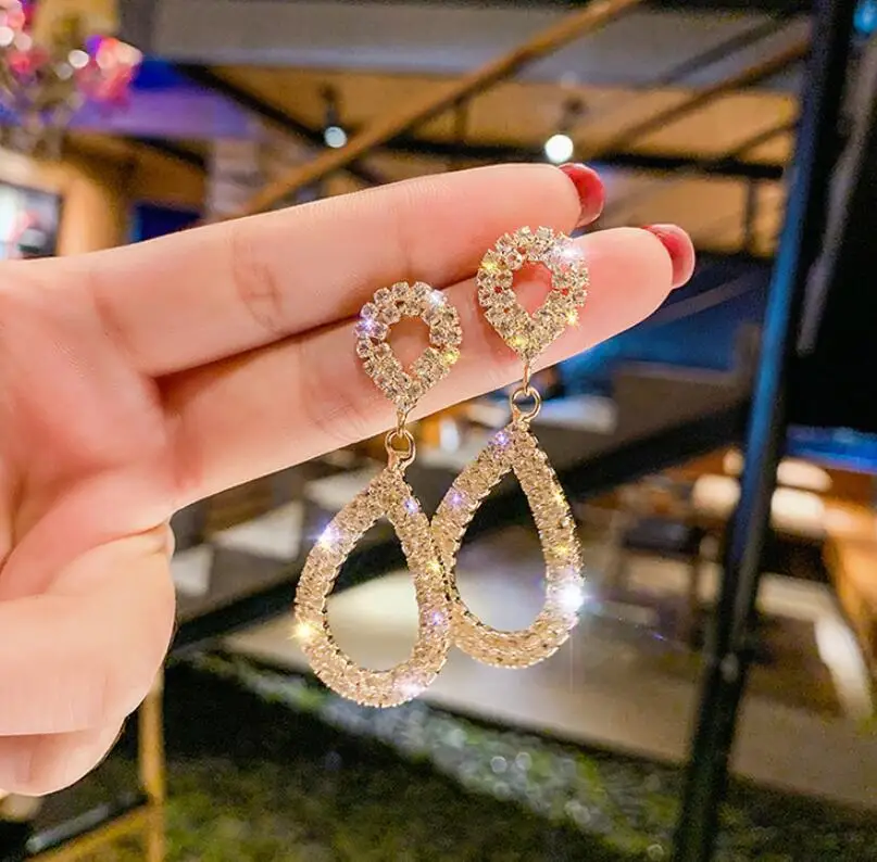 Милые женские большие модные золотые свадебные серьги ювелирные изделия