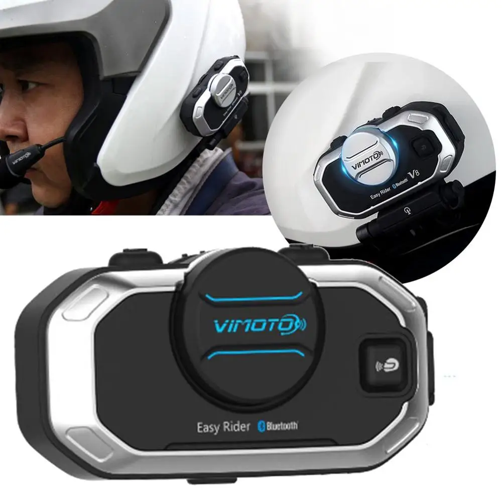 English Version Easy Rider Vimoto V8 Headset Helmet Motorcycle Stereo Headphones For Mobile Phone And Gps Radio 2 Way