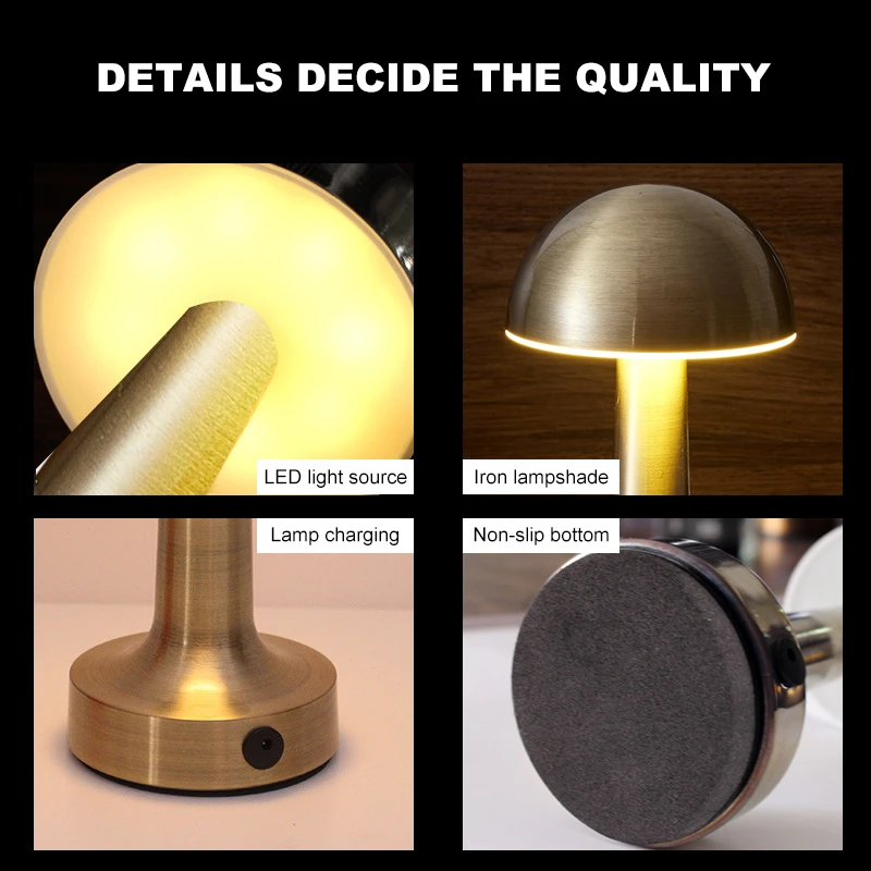 

Metal LED Bar Light Touch Adjustable Table Lamp EU/US/UK Recharge Retro Simplicity Vintage Night Lamp For Home Bar Decoration