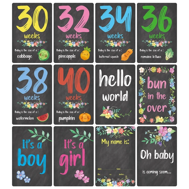D0AF-tarjetas para compartir fotos Milestone para beb&eacute;s, accesorios de fotograf&iacute;a reci&eacute;n nacido, regalos conmemorativos, 24 hojas-4