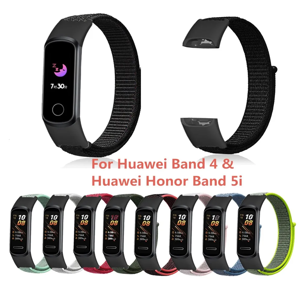 

Nylon Strap for Huawei Honor Band 5i/4 Smartwatch Wristband Belt Sport Loop Bracelet Replacement Watchband Accessories