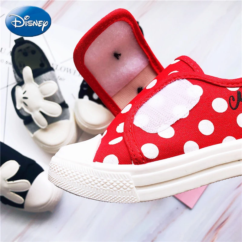 Новинка повседневная обувь для девочек с изображением Диснея парусиновая