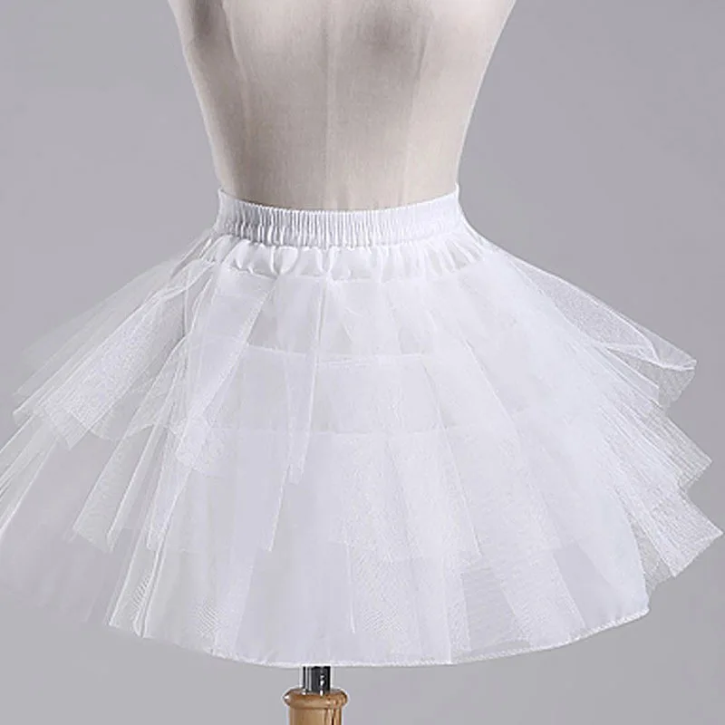 

New White or Black Short Petticoats 2021 Women A Line 3 Layers Underskirt for Wedding Dress Jupon Cerceau Mariage Length 45CM