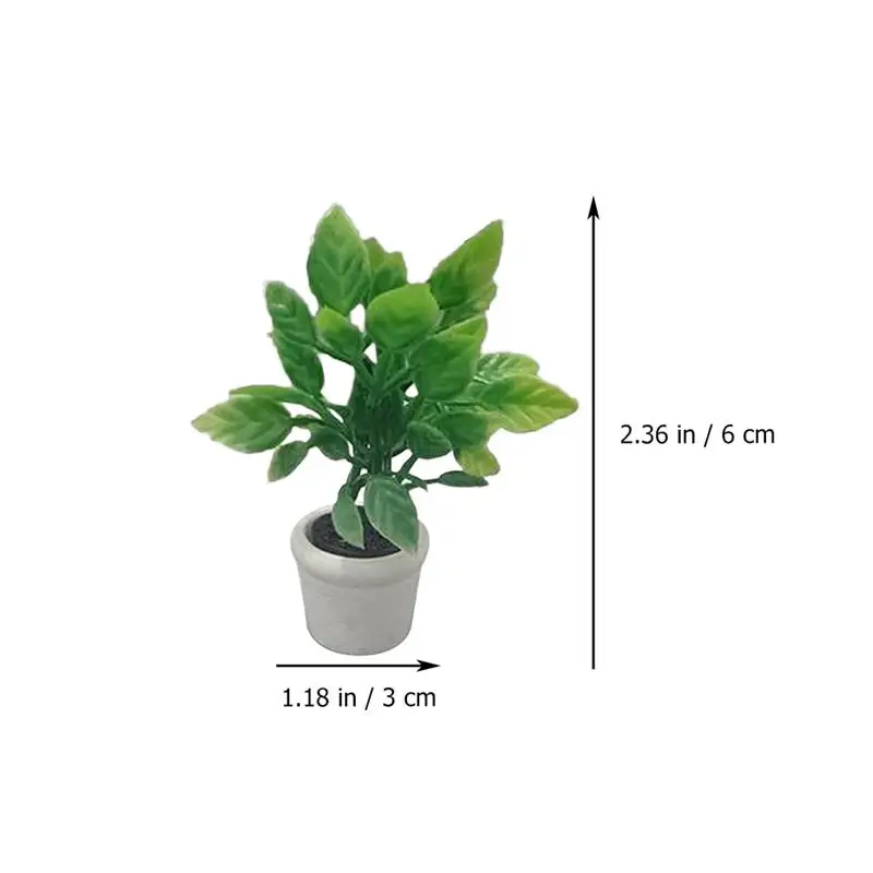 

2pcs 1:12 Bonsai Creative Artificial Potted Plant Mini Dollhouse Plant