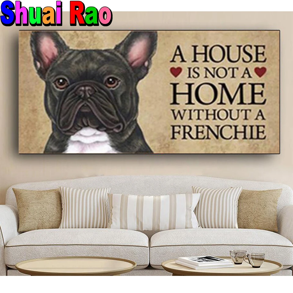 Картина с животными 5d «сделай сам», алмазная живопись, милая мозаика с собакой, полноразмерная круглая Алмазная вышивка, подарок, вышивка, д...