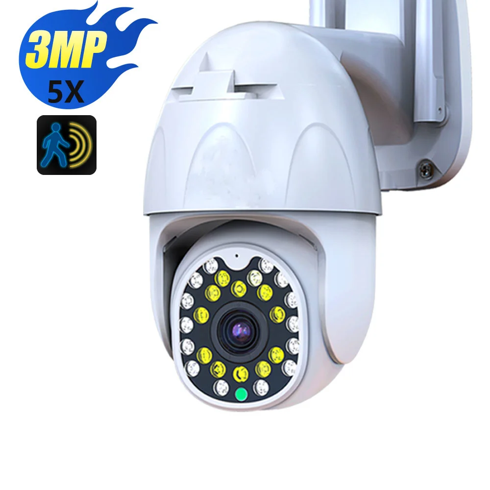 

3MP Cloud Wifi PTZ Camera Outdoor 2MP Auto Tracking Home Security IP Camera 5X Digital Zoom Speed Dome Camera onvif