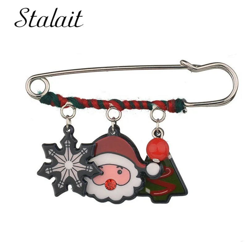 Рождественские елки колокольчик Снеговик Олень броши в виде носка булавки