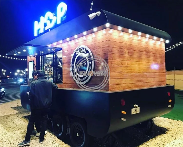 Коммерческие четыре колеса мобильных Еда корзина открытый корабль трейлер киоск