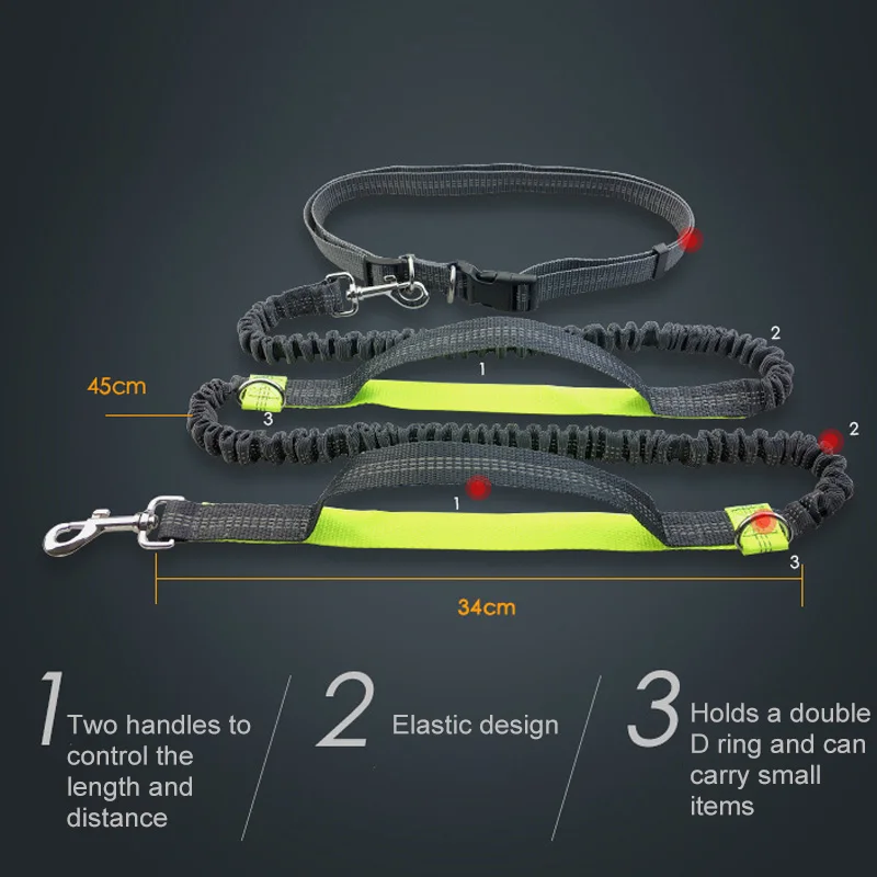 Полиэфирный поводок для собаки с эластичной резинкой на талии двойное d образное