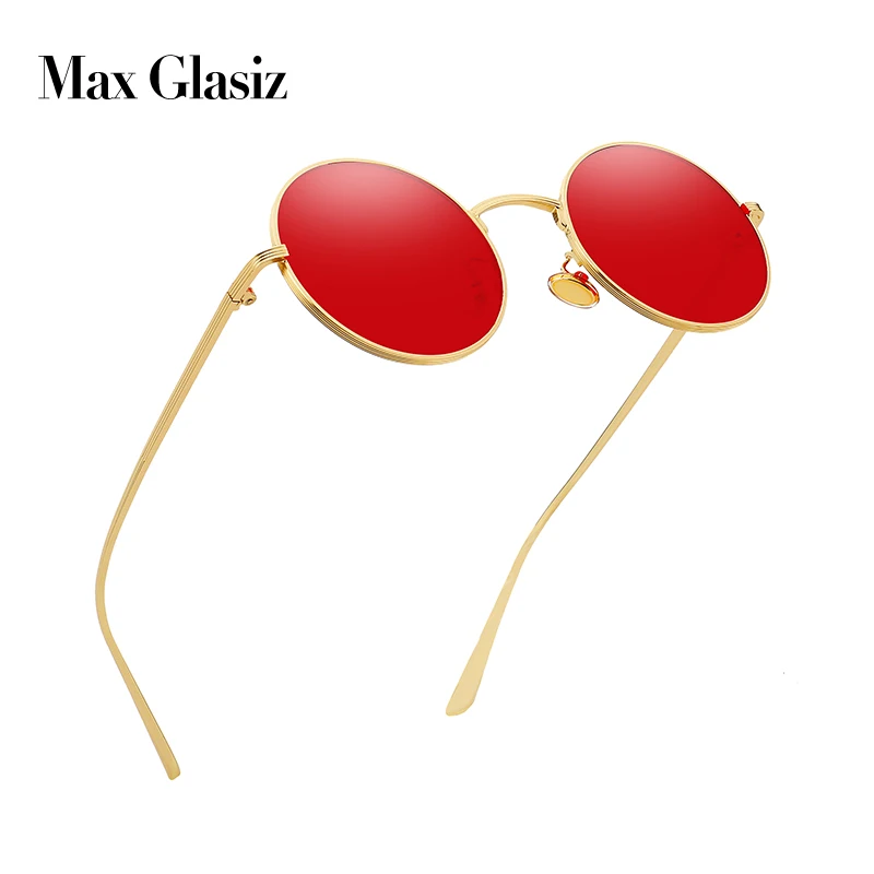 Винтажные Солнцезащитные очки Max glasiz женские круглые в стиле ретро желтые линзы