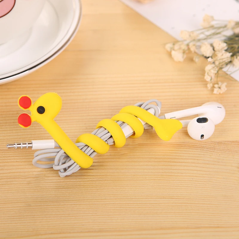 Giraffe Милые животные провода клип организатор офисные аксессуары моталки обмотки Шнур кабель менеджер для USB кабель прекрасные канцелярские принадлежности - Цвет: Giraffe