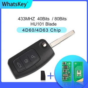 3-кнопочный складной ключ для Ford Focus Mondeo 2 3 Fiesta Galaxy Transit C S Max Ka пульт дистанционного управления 433 МГц 4D604D63 чип HU101 Blade