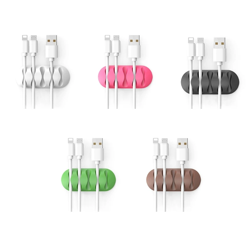 

Креативный прочный клейкий зажим для кабеля с пятью отверстиями многоуровневый силиконовый Настольный зажим для шнура органайзер для пров...