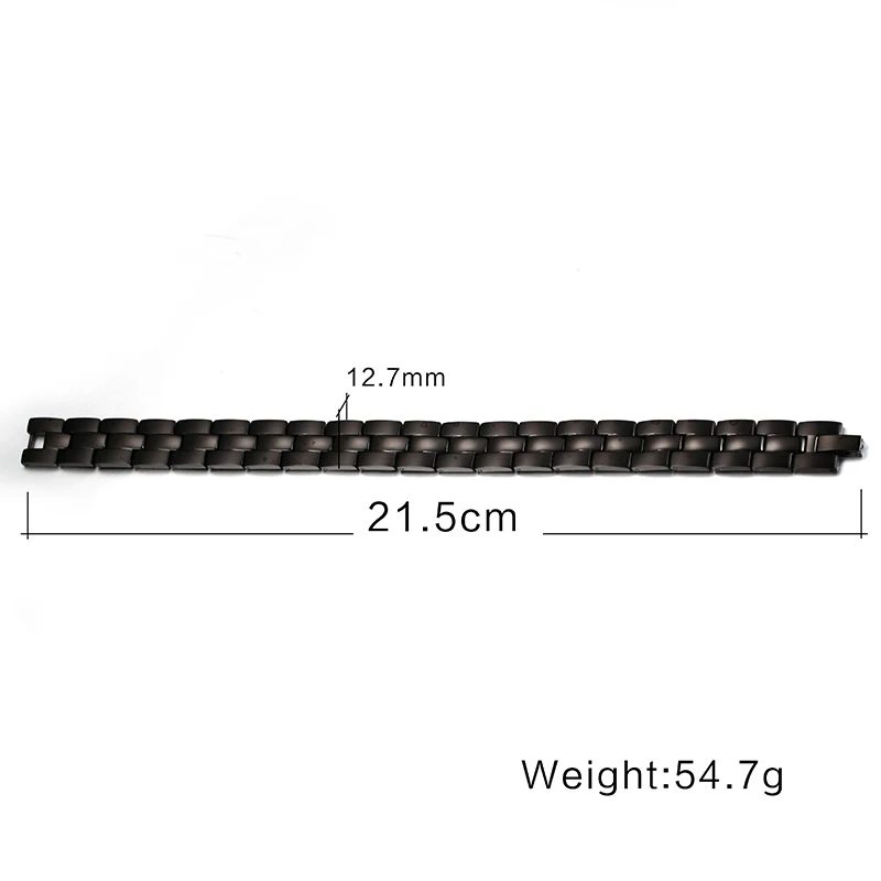 

Wholesale fashion Black chain charm cuff bangle stainless steel jewelry magnet men's bracelet