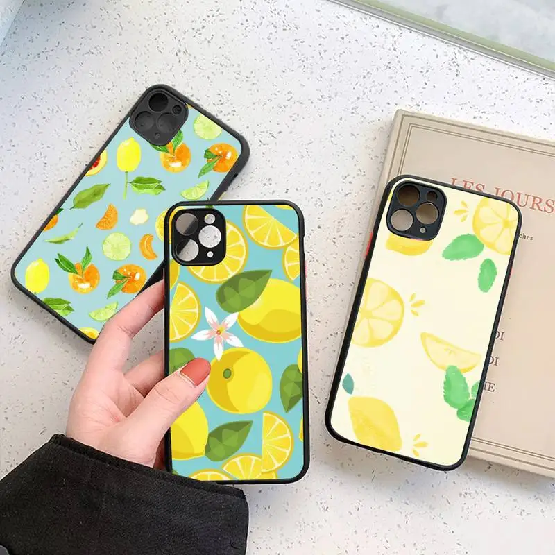 

lemon cute yellow art painting Phone Case Matte Transparent for iPhone 7 8 11 12 s mini pro X XS XR MAX Plus cover funda