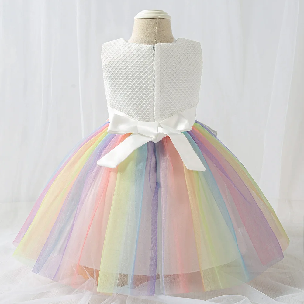 Новорожденные детская одежда на Рождество день рождения радужная принцесса без