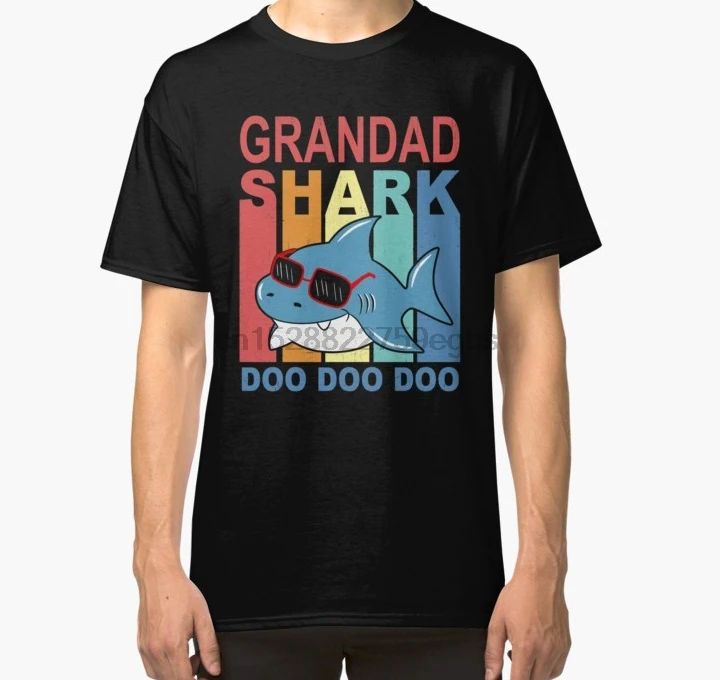 Мужская футболка Ретро Винтаж дедушка Футболка с акулой подарок папа Дедушка