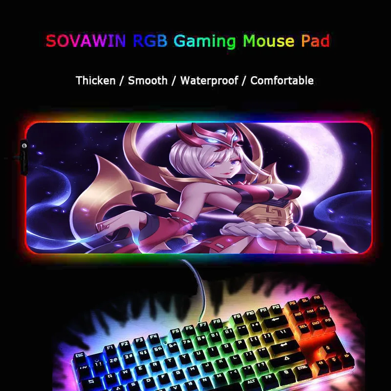 Игровой компьютерный коврик для мыши MRGBEST RGB девочек большой XXL игровой