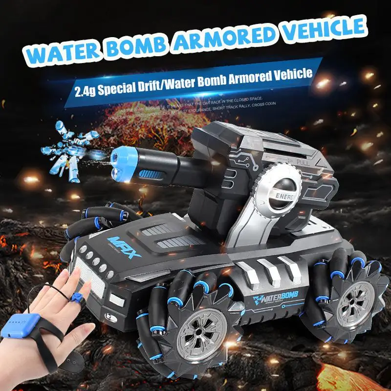 

Outdoor remote control tank floating water bomb attack gesture induction rotating holiday gifts children's educational toys