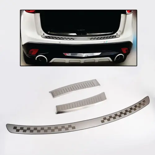 

OUTSIDE + INSIDE REAR TRUNK BUMPER PROTECTOR TRIM COVER For Mazda CX-5 12-16