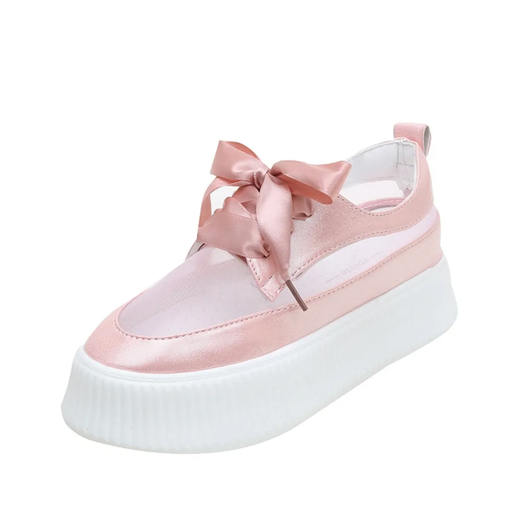 Беговые кроссовки коллекция 2019 года Модные женские шелковые на шнуровке с