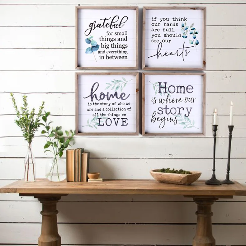 

Photo frame wall hanging painting decorative wall wood hanging painting retro industrial style home living room