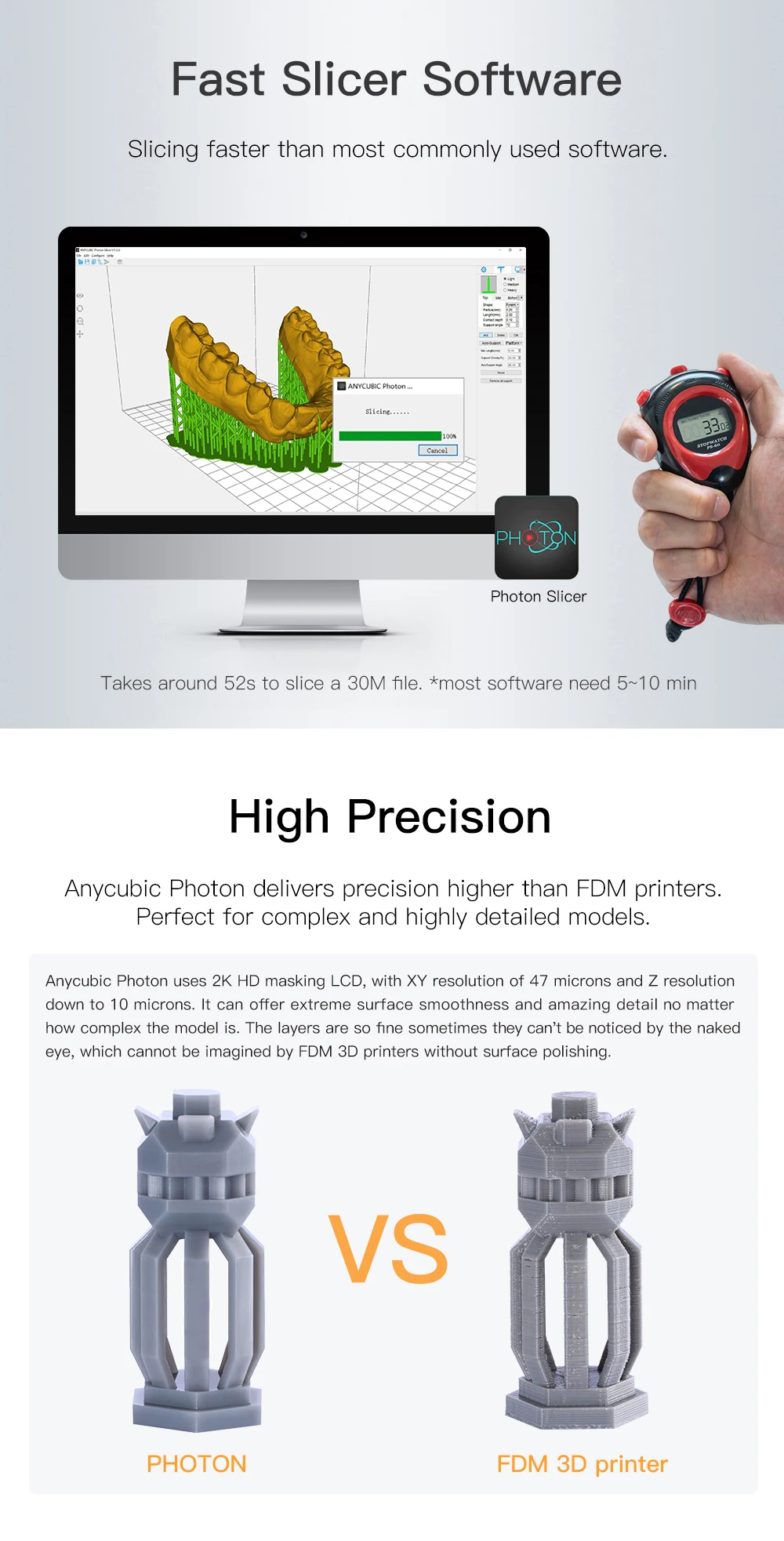 Anycubic Фотон смолы 3d принтер смолы размера плюс SLA/lcd высокой точности Фотон светильник-отверждения Impresora 3d комплекты обновления