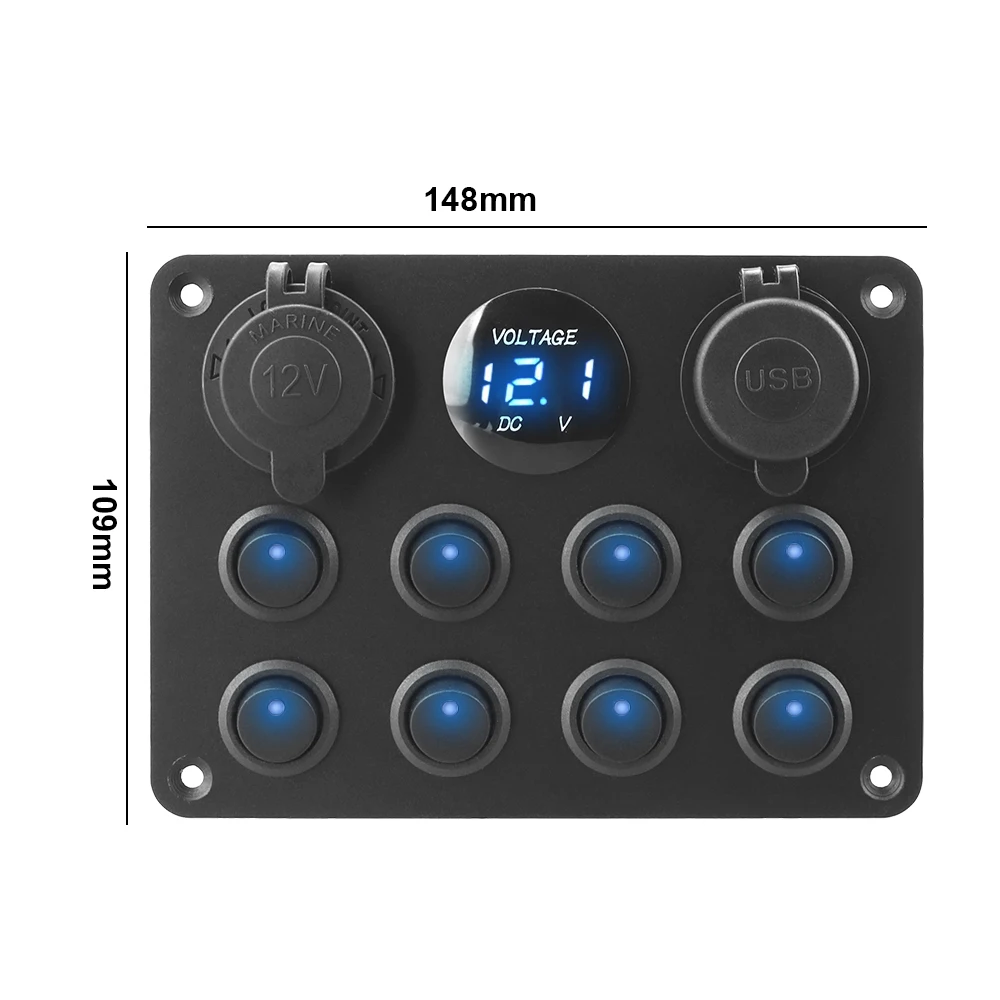 LEEPEE 12-24V 8 Gang Dual USB прикуриватель розетка автоматический выключатель