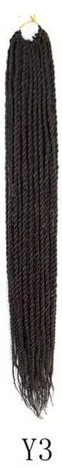 Qphair Ombre Сенегальские вьющиеся волосы крючком косы 24 дюйма 30 корней/упаковка синтетические плетеные волосы для женщин черные кроличьи волосы - Цвет: y3