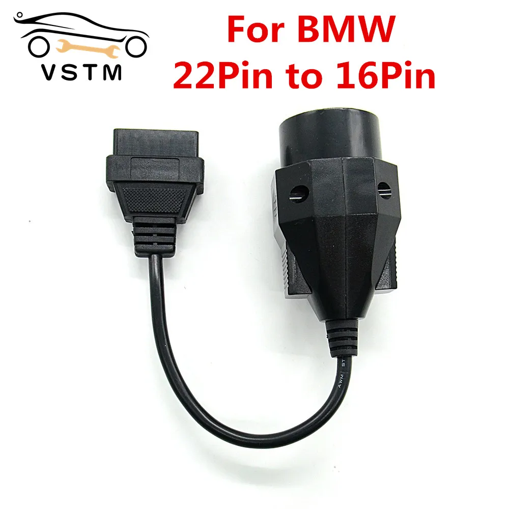

2021 Best Quality OBD2 Diagnostic Adapter For B*MW 20Pin to OBD2 16Pin Female Connector Full Pin Fits 20 Pin to OBDII 16 Pin