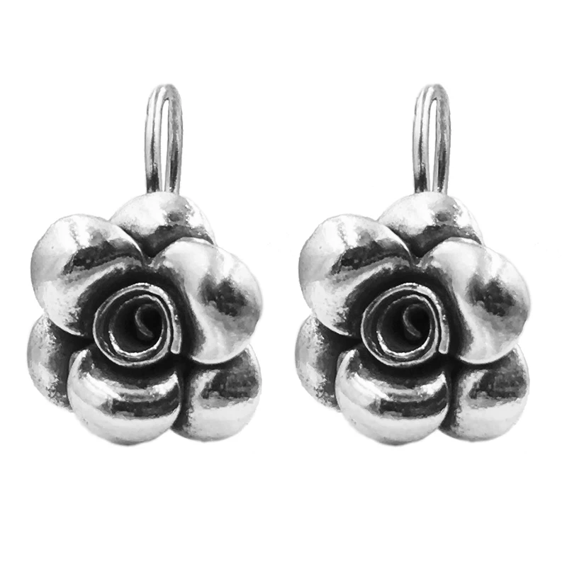 

Silver 925 Jewelry Festival Commemoration Popular Engagement Wedding Pure Silver Small Flower Woman Ear Drop Rose Ear Drop