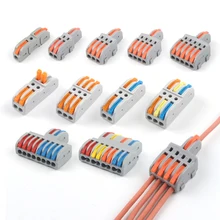 Conector de cableado rápido 1 en múltiple, divisor Universal, cable de cableado Push-in, bloque de terminales doméstico a tope combinado SPL 222