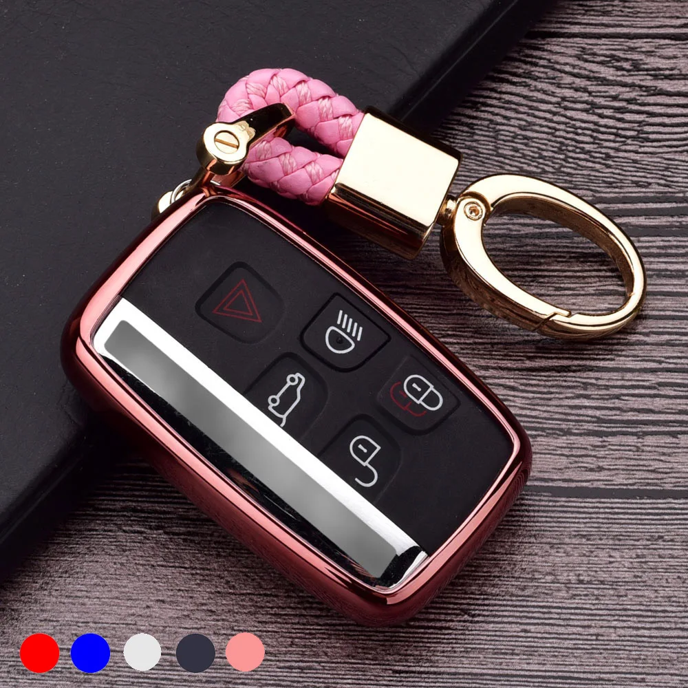 

BLINGSKY Мягкий ТПУ телефон с брелоком для Land Rover Discovery Range Rover Sport, для JAGUAR XE XF XJ чехол для брелка с ключом