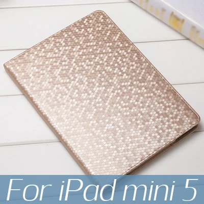 Для iPad 10,2 чехол 7th поколения планшет в виде ракушки для iPad mini iPad 9,7 5th 6th Air 1 2 iPad mini 5 4, 2, 3, ремешок из искусственной кожи Smart Cover - Цвет: gold for mini 5