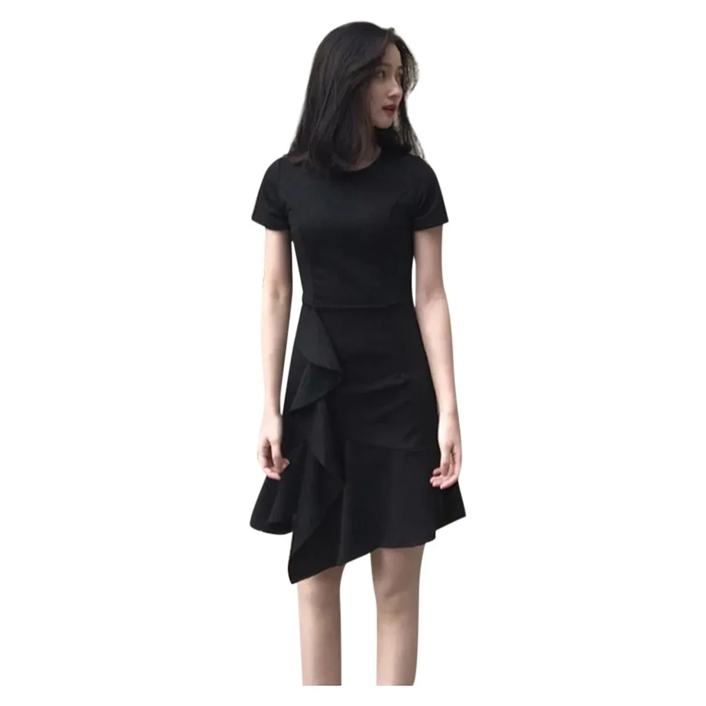 Женское платье в винтажном стиле с коротким рукавом гофрированное вечернее